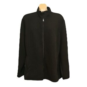 🍄 Joe Fresh Black Quilted Full-Zip Jacket, Size 3X
